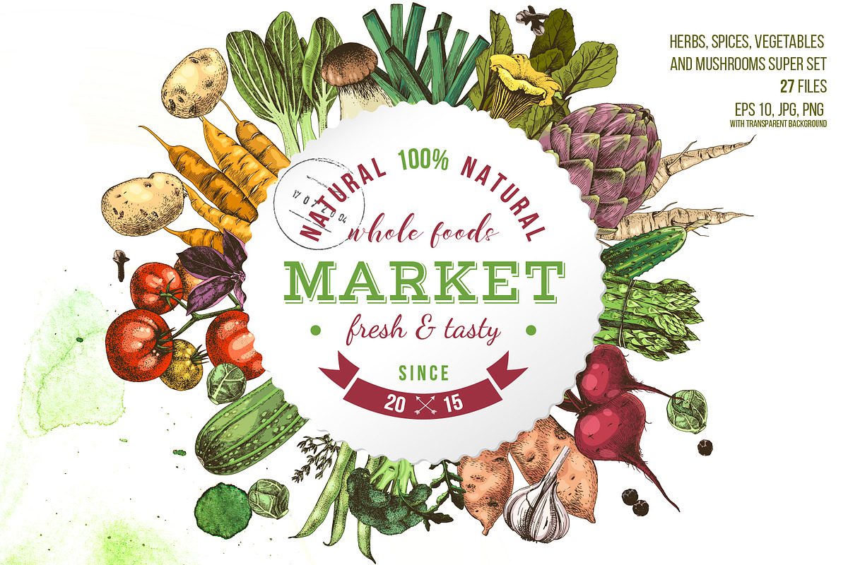 Natural food BUNDLE, a Food Illustration by handsketched (Photo 24 of 26)