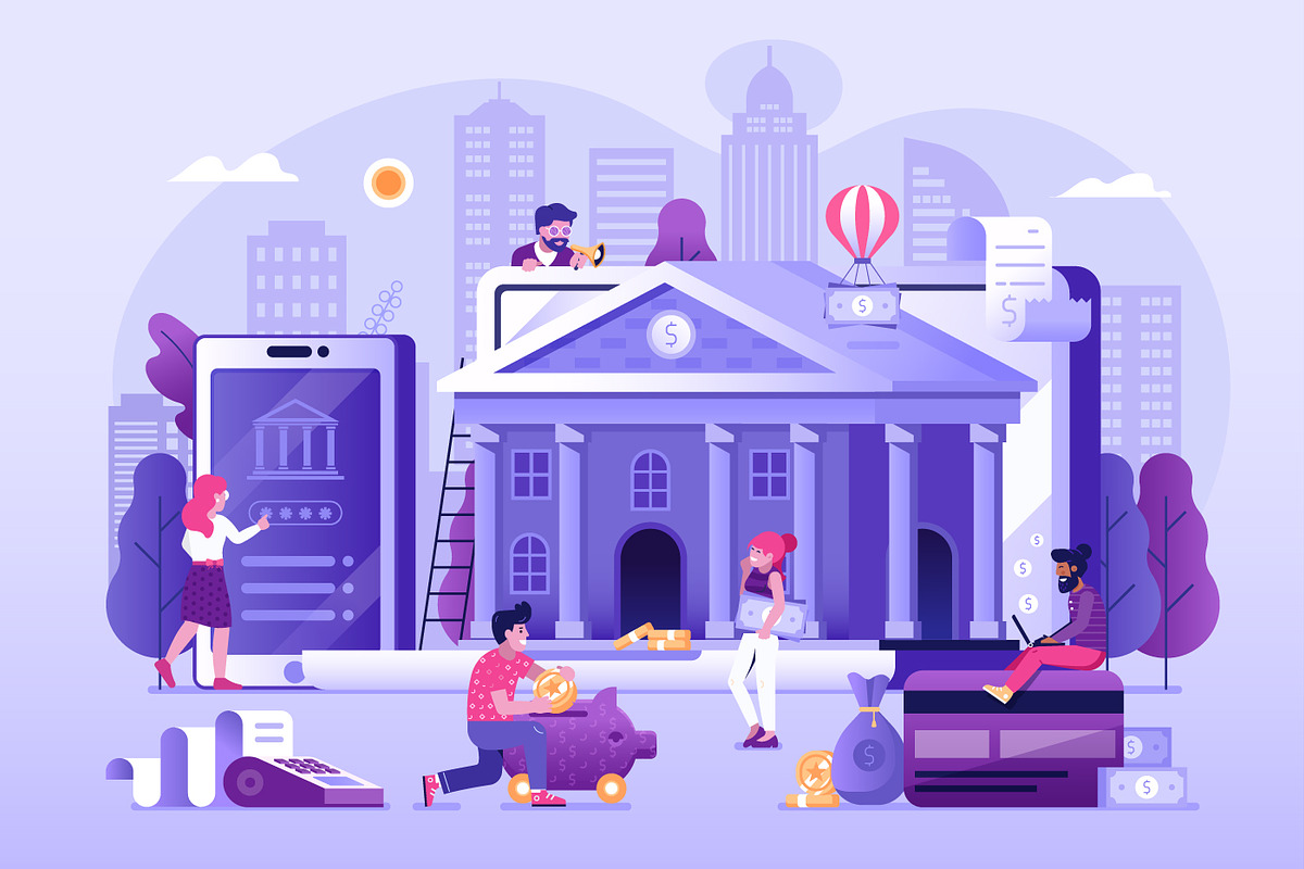 Online Banking Web Illustrations, a Finance Illustration by Alex Krugli (Photo 8 of 14)