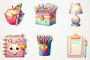 Pastel school clipart Back to school, an Illustration by RobertsArt (Thumbnail 2 of 7)
