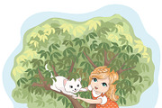 set with 32 cartoon girls-cute girls, an Animal Illustration by StudioLondon (Thumbnail 9 of 33)