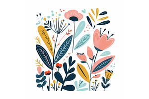 Colorful floral pattern featuring, an Illustration by Vectorstockersland