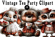 Vintage Tea Party Clipart, a Seasonal Illustration by CreationArt (Thumbnail 1 of 5)