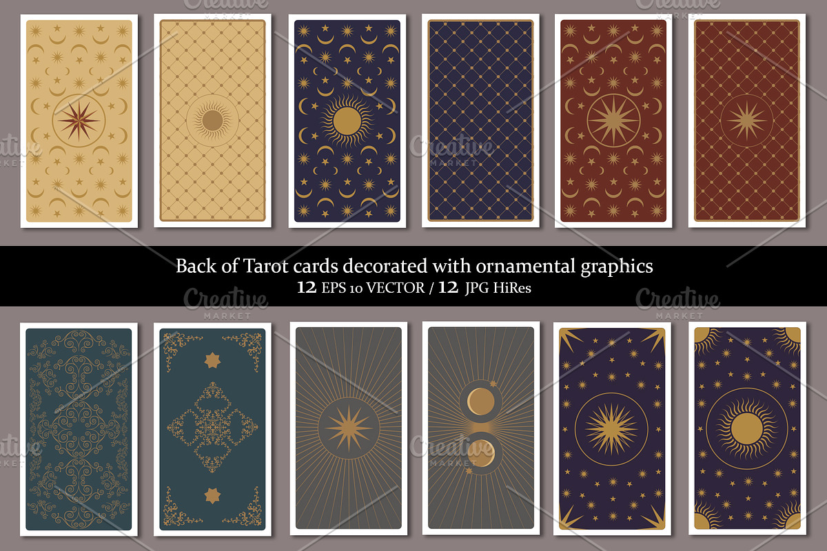 Back of Tarot Cards, a Decorative Illustration by La Inspiratriz (Photo 1 of 7)