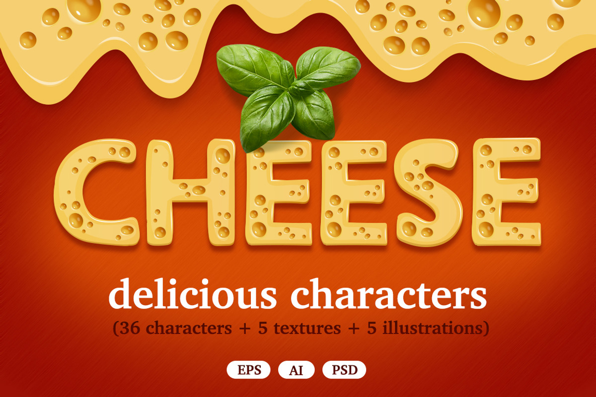 Cheese delicious characters set, an Object Graphic by ToozDesign (Photo 1 of 5)