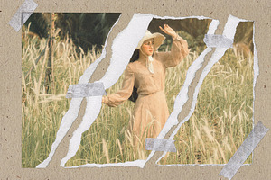 Torn Paper Postcard Photo Effect