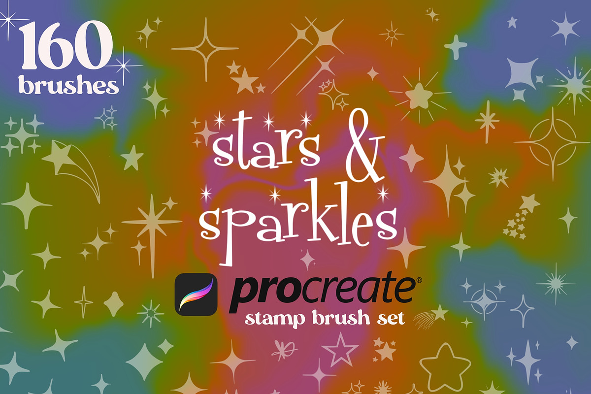 Star & Sparkles Procreate Stamps, a Brush Add-On by Dear Darling Design (Photo 1 of 6)