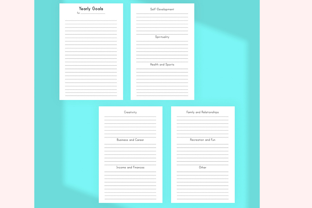 Goals Planner for Mini Happy PDF, a Stationery Template by EasyLifePlanners (Photo 5 of 7)