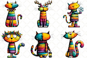 Whimsical Rainbow Christmas Cat, an Illustration by Black Bird Studio (Thumbnail 5 of 6)