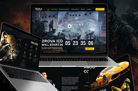 Game landing page for ICO template, a Landing Page Template by store for you