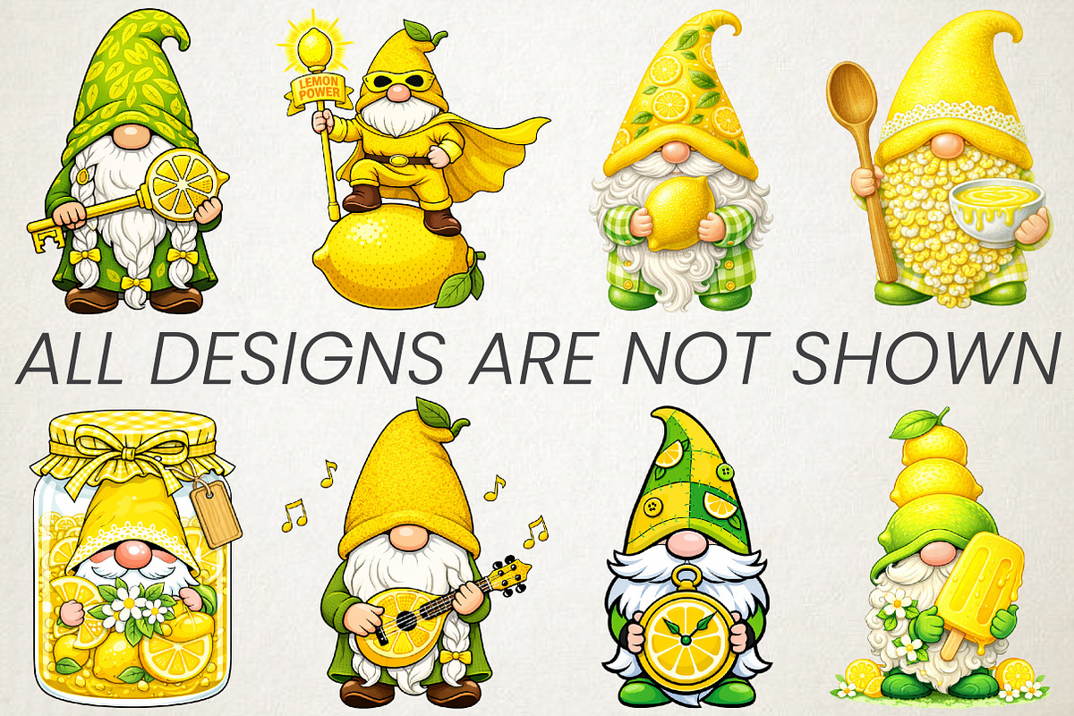 Lemon Gnome Sublimation Clipart, an Illustration by RobertsArt (Photo 3 of 5)