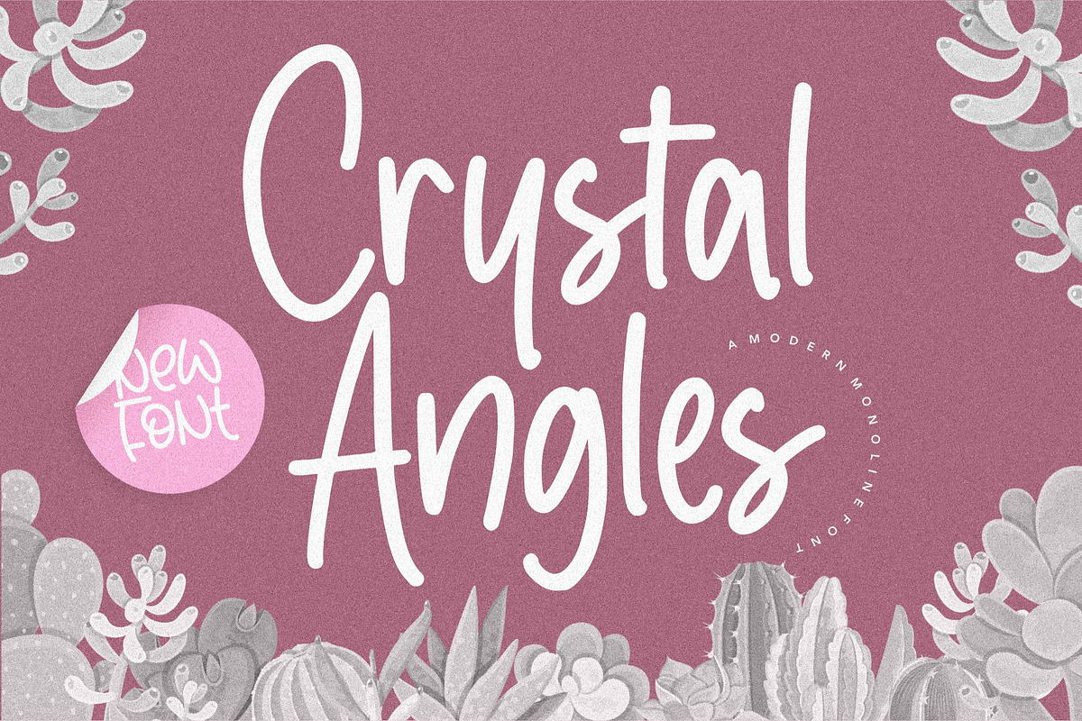Crystal Angles Modern Monoline Font, a Script Font by Balpirick Studio (Photo 1 of 7)