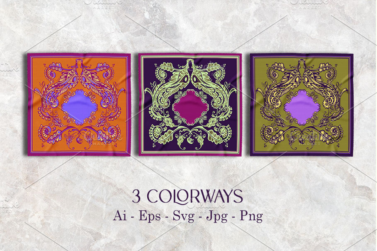 Plum Royale Silk Scarves Design, an Object Graphic by ilustrinna (Photo 2 of 12)