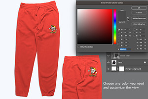 Back And Front Sweatpants PSD Mockup