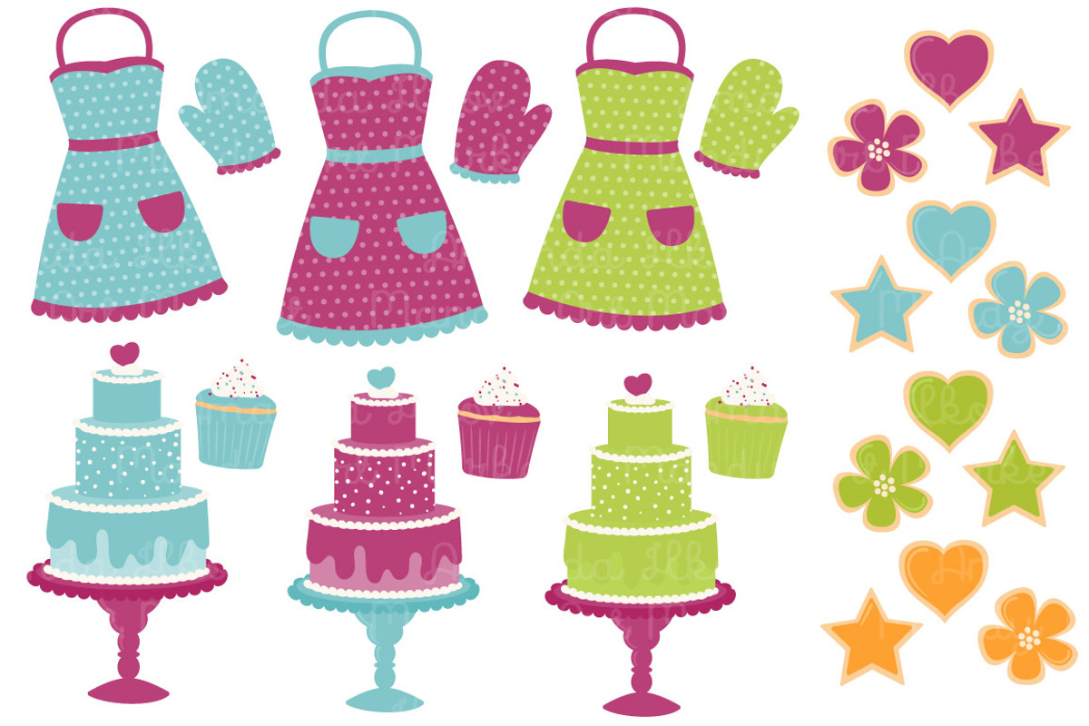 Baking Cake Clipart in Bohemian, an Illustration by Amanda Ilkov (Photo 2 of 4)