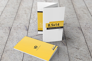 8.5 X 14 Z-Fold Brochure Mockups