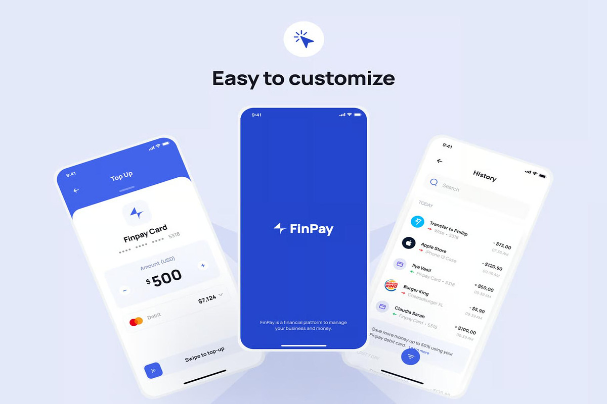 Finpay - Finance App UI Kit, an UI Kit Template by Creative Perspective (Photo 2 of 6)