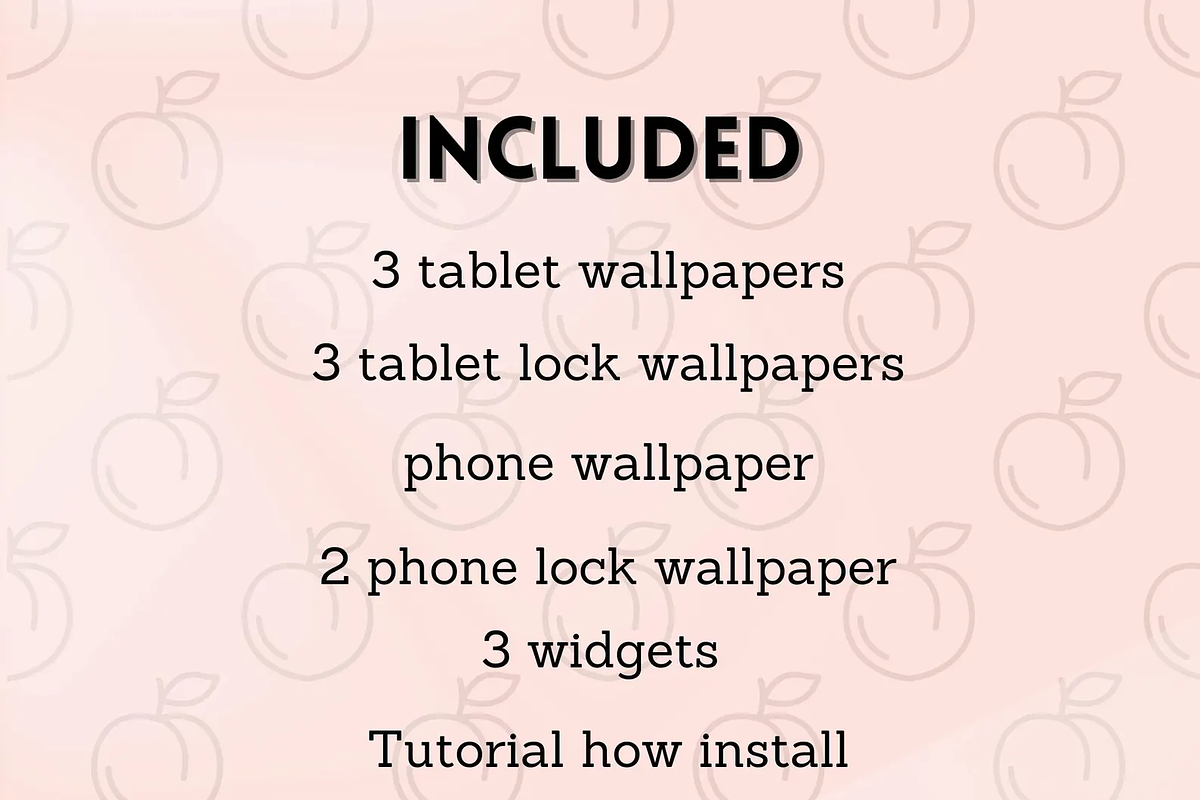 Sweet Peach iPad and iPhone Theme, a Wallpaper Graphic by BeeRubby (Photo 8 of 8)