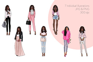 Fashion Girls 37 - Dark Skin Clipart