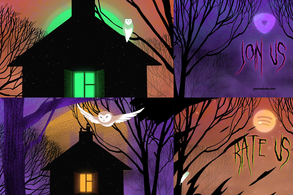 Halloween Owl Horror Logo DaVinci, a Templates & Theme by FlashFXbox (Photo 1 of 2)