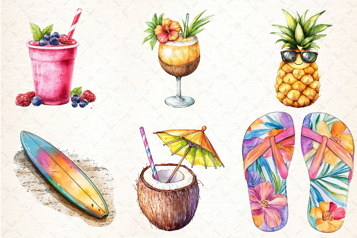 Hand-drawn Summer Sublimation, an Illustration by DreamCafeArt (Photo 2 of 6)