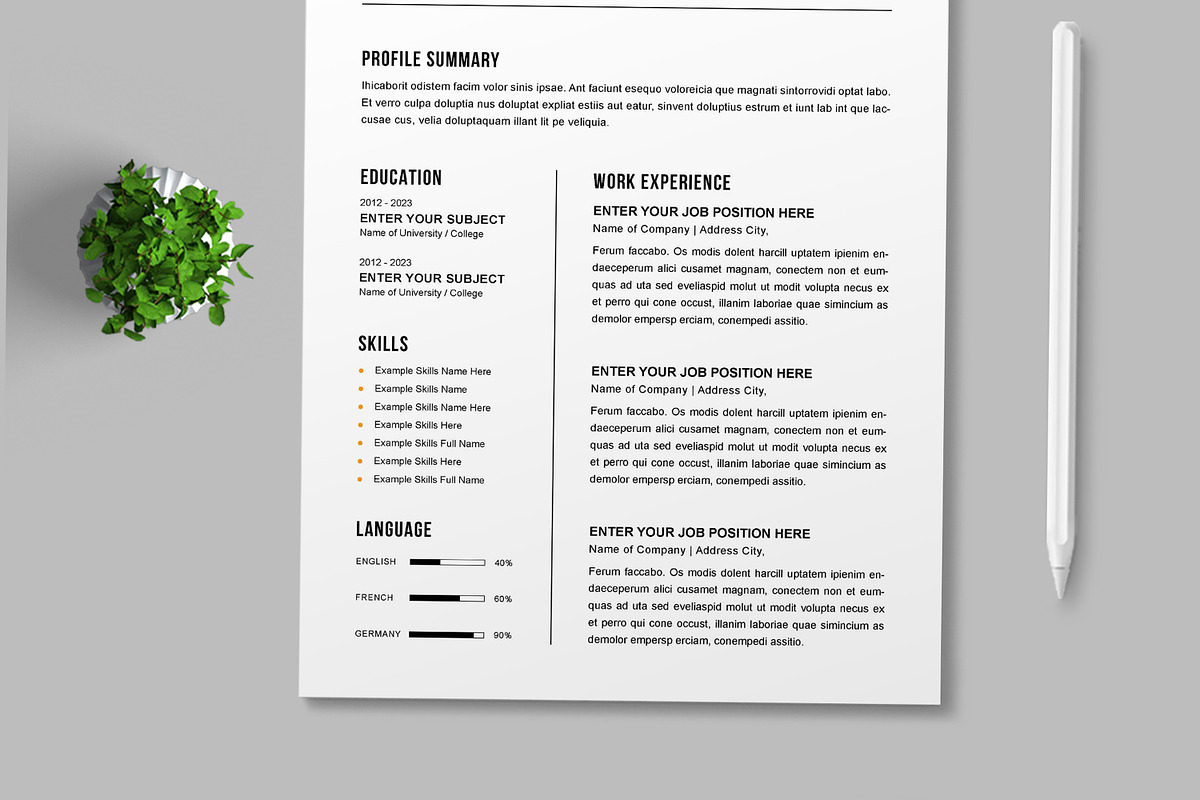 Resume Template, a Resume Template by MightyDesign (Photo 3 of 8)