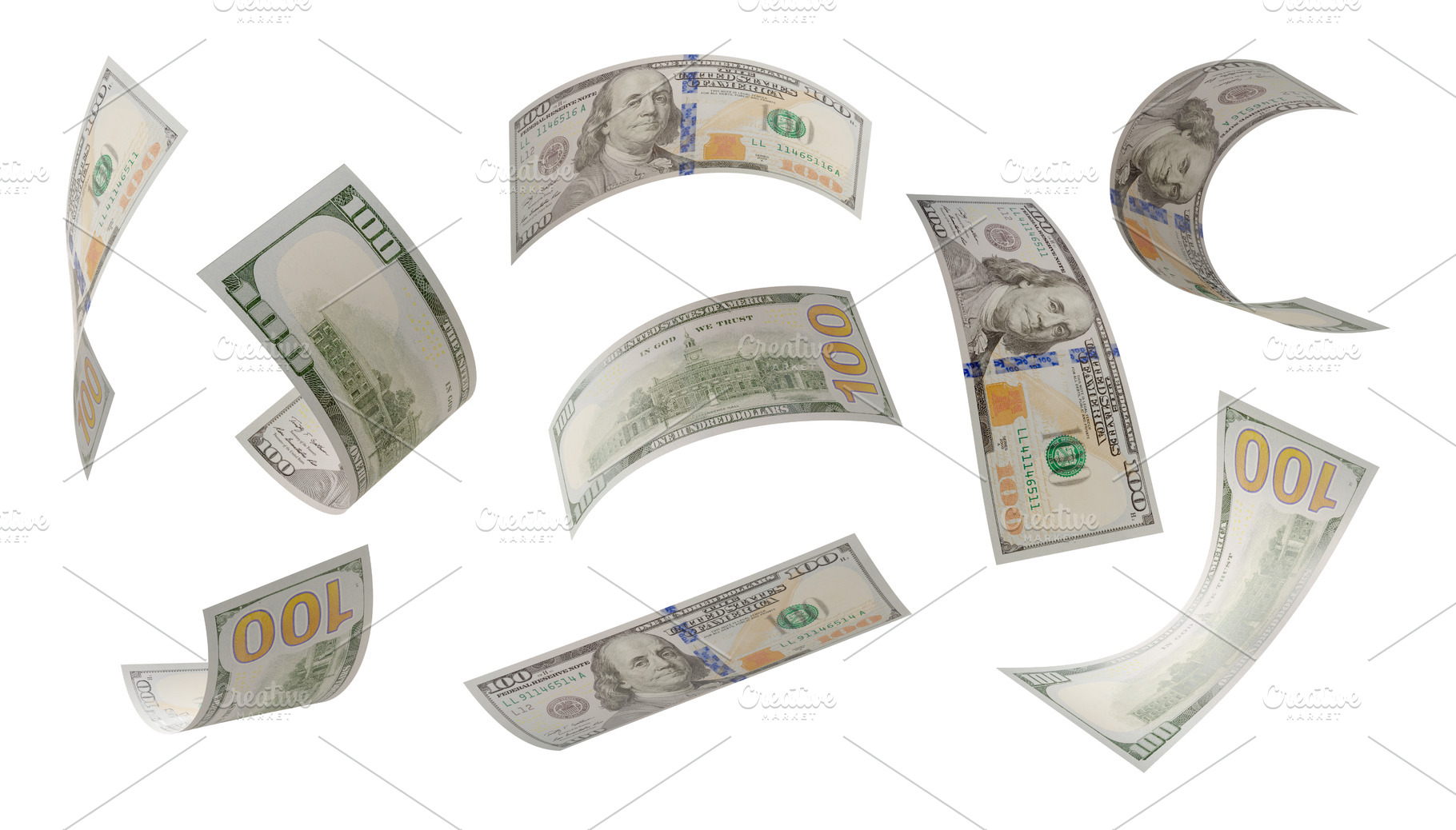 Build Your Own 2 (of 3) - Randomly Falling Collection of U.S. 10, a Business Photo by Andy Dean Photography