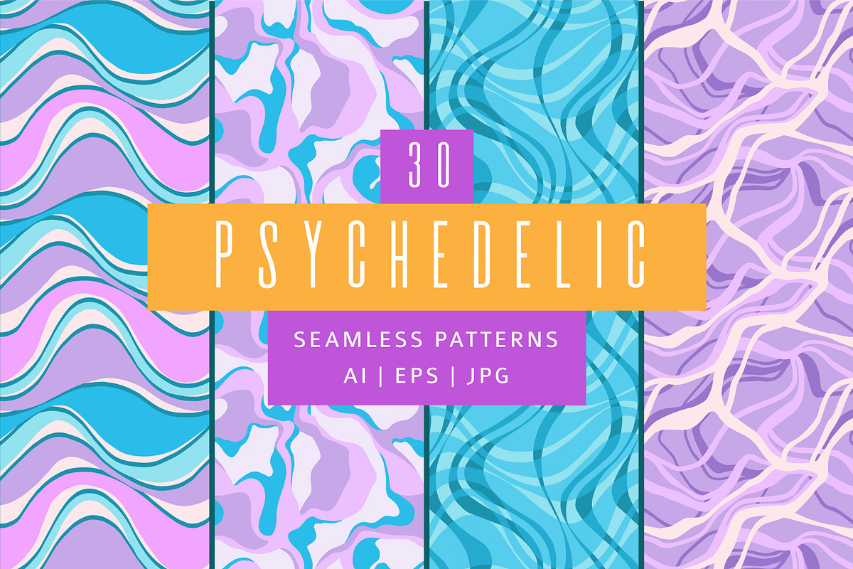 PSYCHEDELIC surreal patterns, a Pattern Graphic by Lena Nikolaeva (Photo 1 of 10)