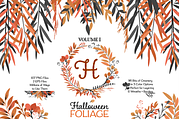 Halloween Leaves and Wreaths, an Illustration by Kelly Jane Creative (Thumbnail 1 of 5)