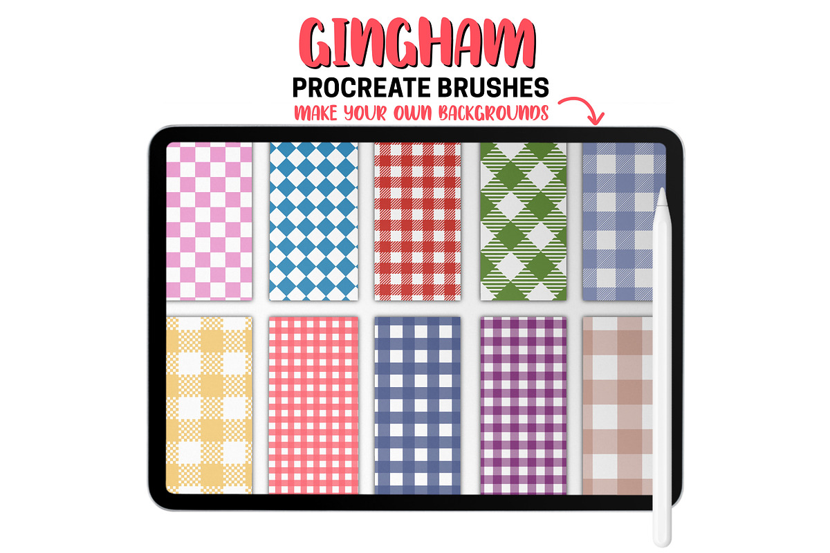 Gingham Procreate Pattern Brushes, a Brush Add-On by Brush Lab (Photo 4 of 8)
