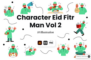 Character Eid Fitr Man Vol 2, a Person Illustration by SLAB! Design