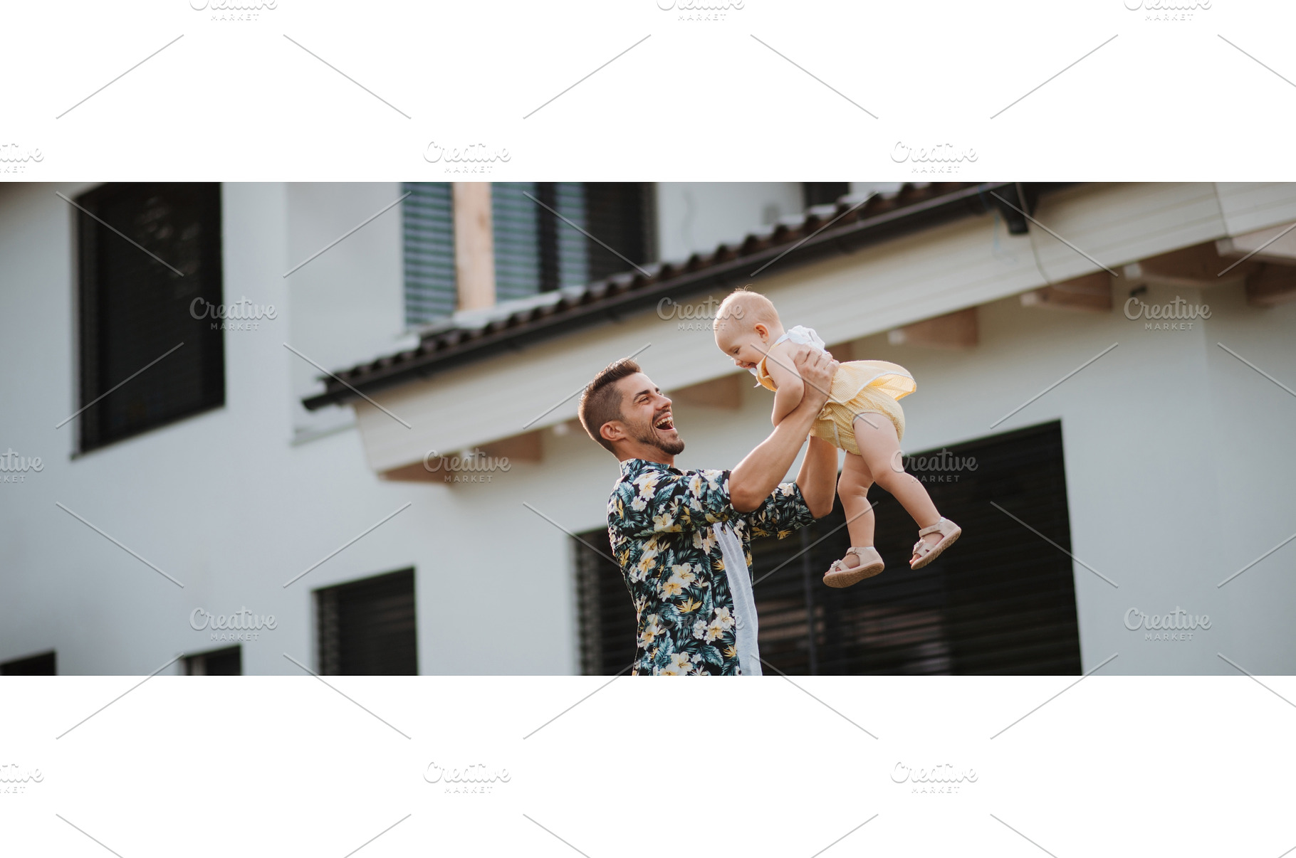 Happy father playing with his baby, a Person Photo by HalfPoint