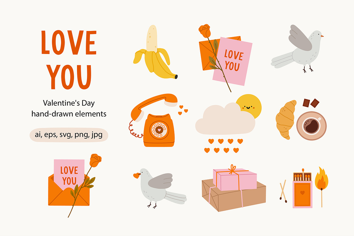 Love You! Valentine's day collection, a Seasonal Illustration by Sweet Corner (Photo 1 of 11)