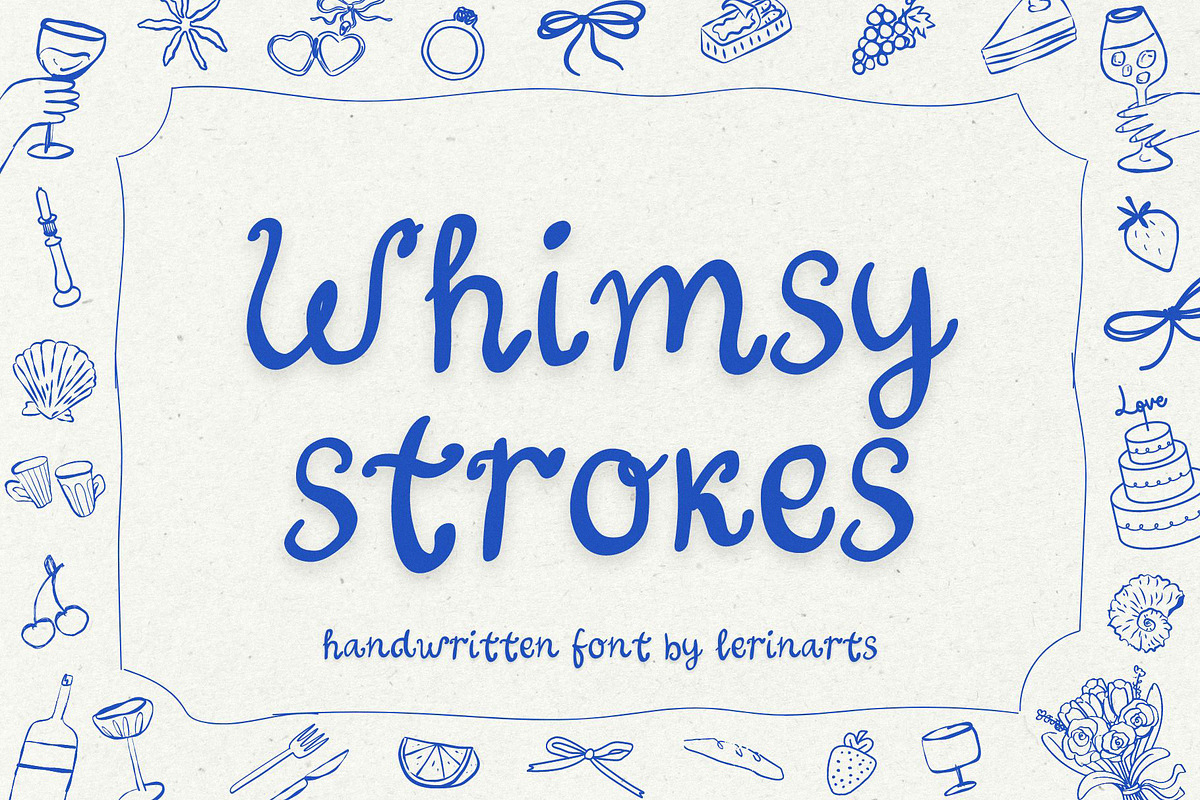 Whimsy Stroke: Cute Handwritten Font, a Handwritten Font by lerinartstudio (Photo 1 of 11)