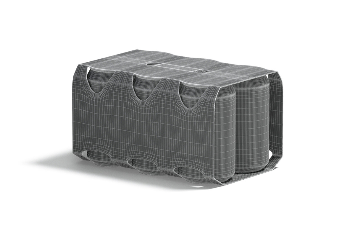Black Six 330ml Can Pack 3D Model, an Object 3D Model by rebrandy (Photo 8 of 9)