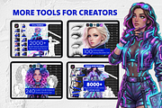 Afro Head Stamps, Black Character, a Brush Add-On by Selentaori Studio (Thumbnail 12 of 12)