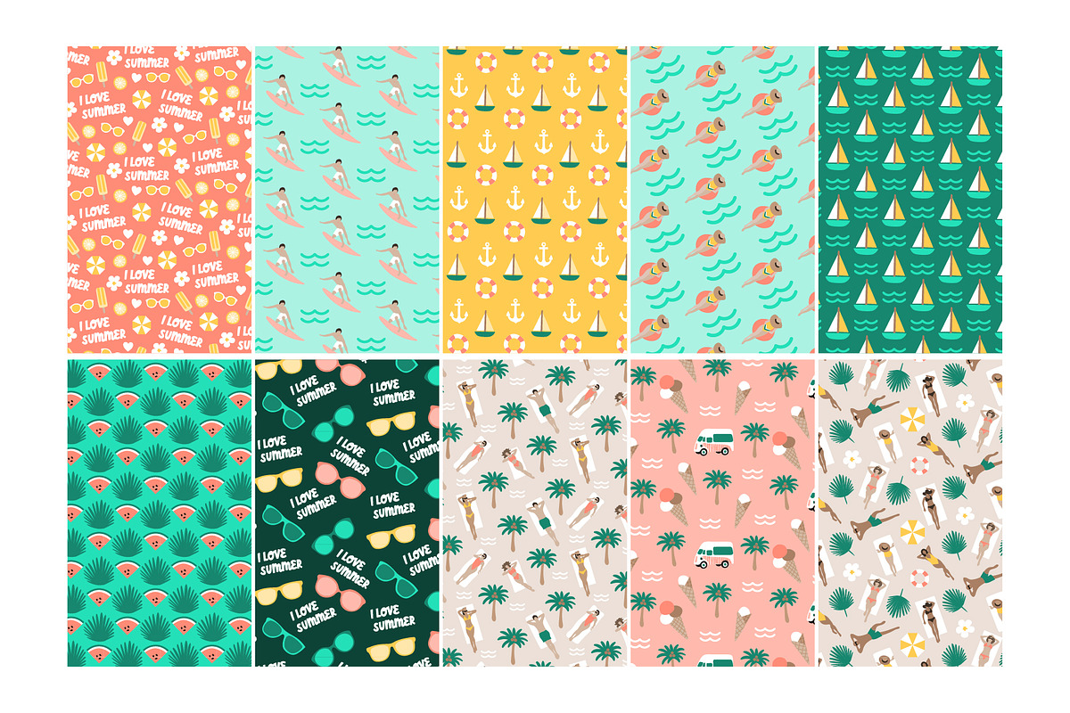 I love summer 30 seamless patterns, a Pattern Graphic by RevolutionizZed (Photo 10 of 16)