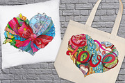 Hearts zentangle 2, a Decorative Illustration by Watercolor fantasy (Thumbnail 4 of 8)