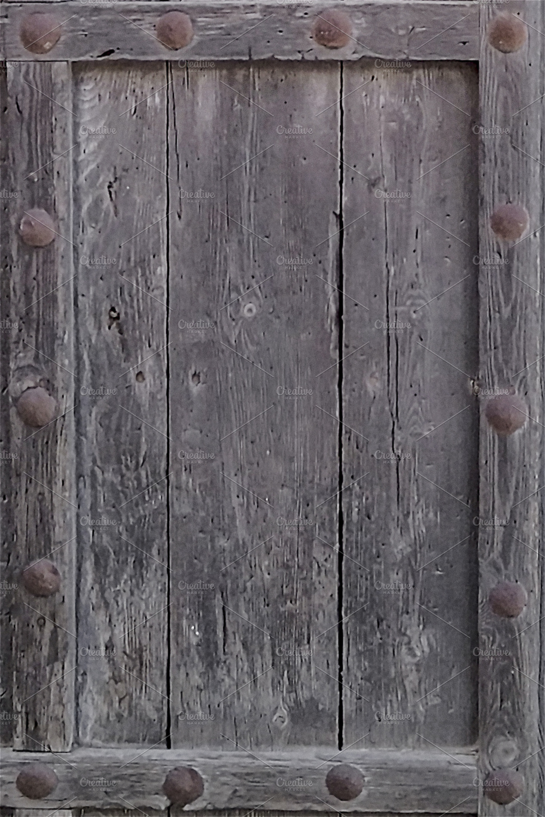 Old wooden door with metal studs, an Architecture Photo by DanFLCreativo
