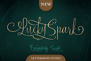 Lucky Spark Script, a Script Font by Letterhend Studio (Thumbnail 1 of 10)