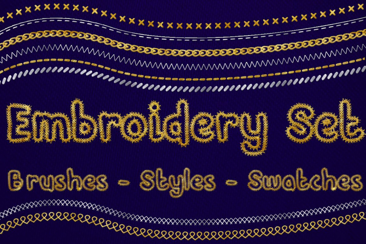 Embroidery Set for Photoshop, a Brush Add-On by ArtPlanet (Photo 1 of 4)
