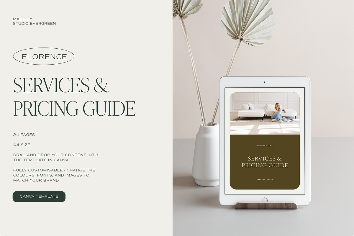 Florence | Service and Pricing Guide, a Presentation Template by Studio_Evergreen (Photo 1 of 10)