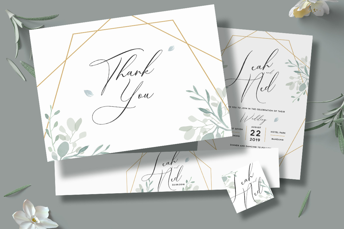 Geometric Wedding Invitation, an Invitation Template by Aarley Kaiven (Photo 6 of 6)
