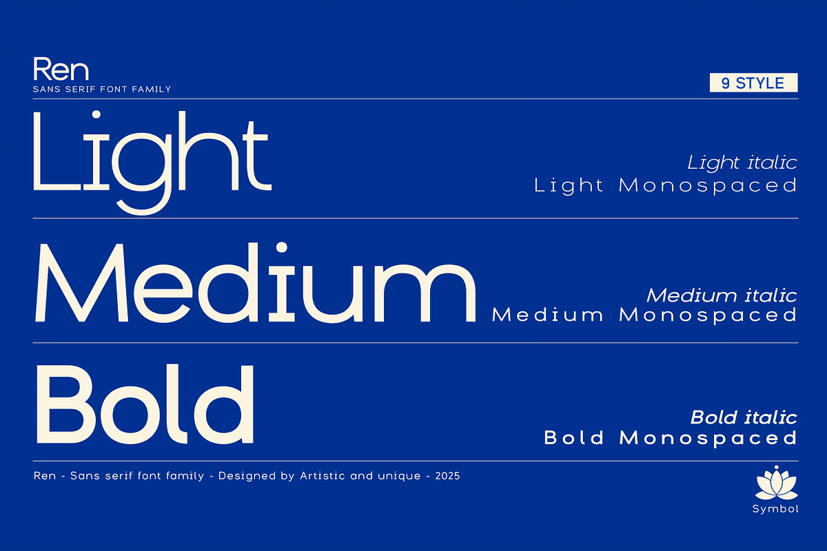 Ren - Sans serif font family, a Sans Serif Font by Artistic & Unique (Photo 7 of 15)