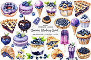 Summer Blueberry Sweet Clipart PNG, an Illustration by designhome (Thumbnail 1 of 5)
