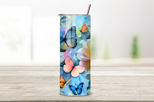 3D Butterfly Meadow Tumbler Wrap