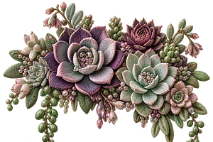 Beaded Succulents PNG