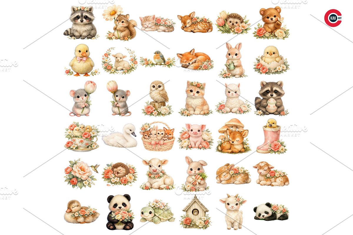 Spring Meadow Animals Clipart, an Animal Illustration by C-Kav (Photo 14 of 14)