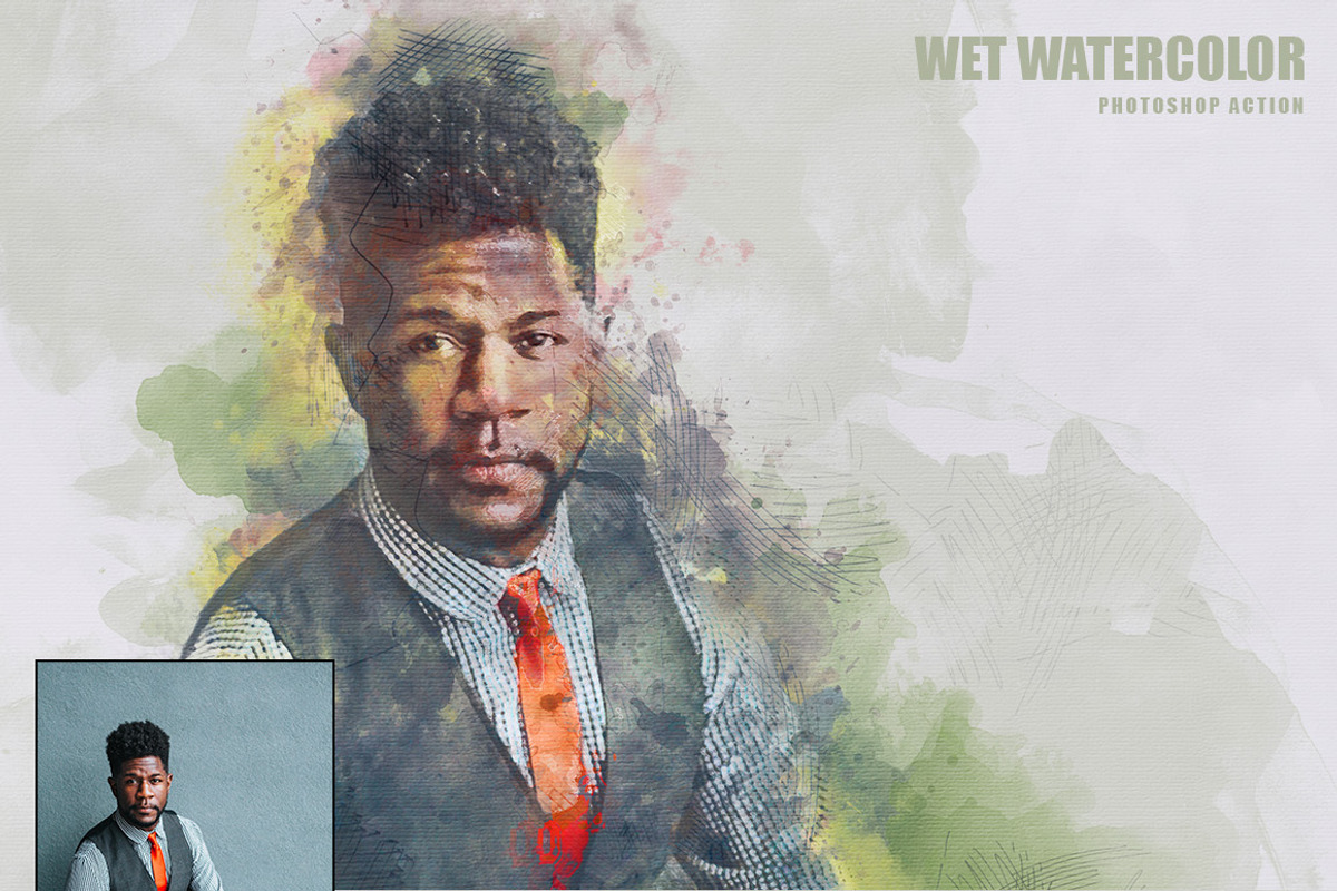 Wet Watercolor Photoshop Action, an Action Add-On by AndriyFM (Photo 4 of 20)