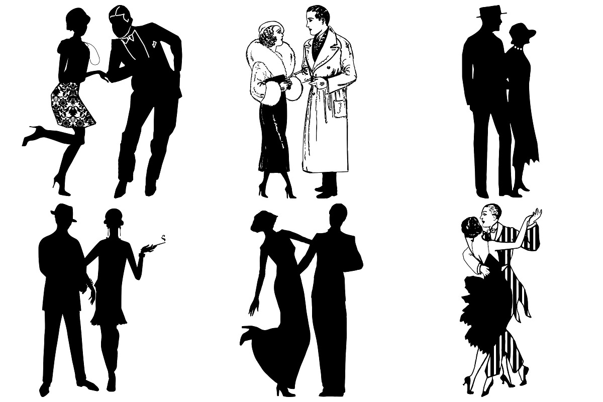 Gatsby Style Jazz Couples AI EPS PNG, an Illustration by FrankiesDaughtersDesign (Photo 5 of 8)
