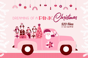 Pink Christmas Clipart & Patterns